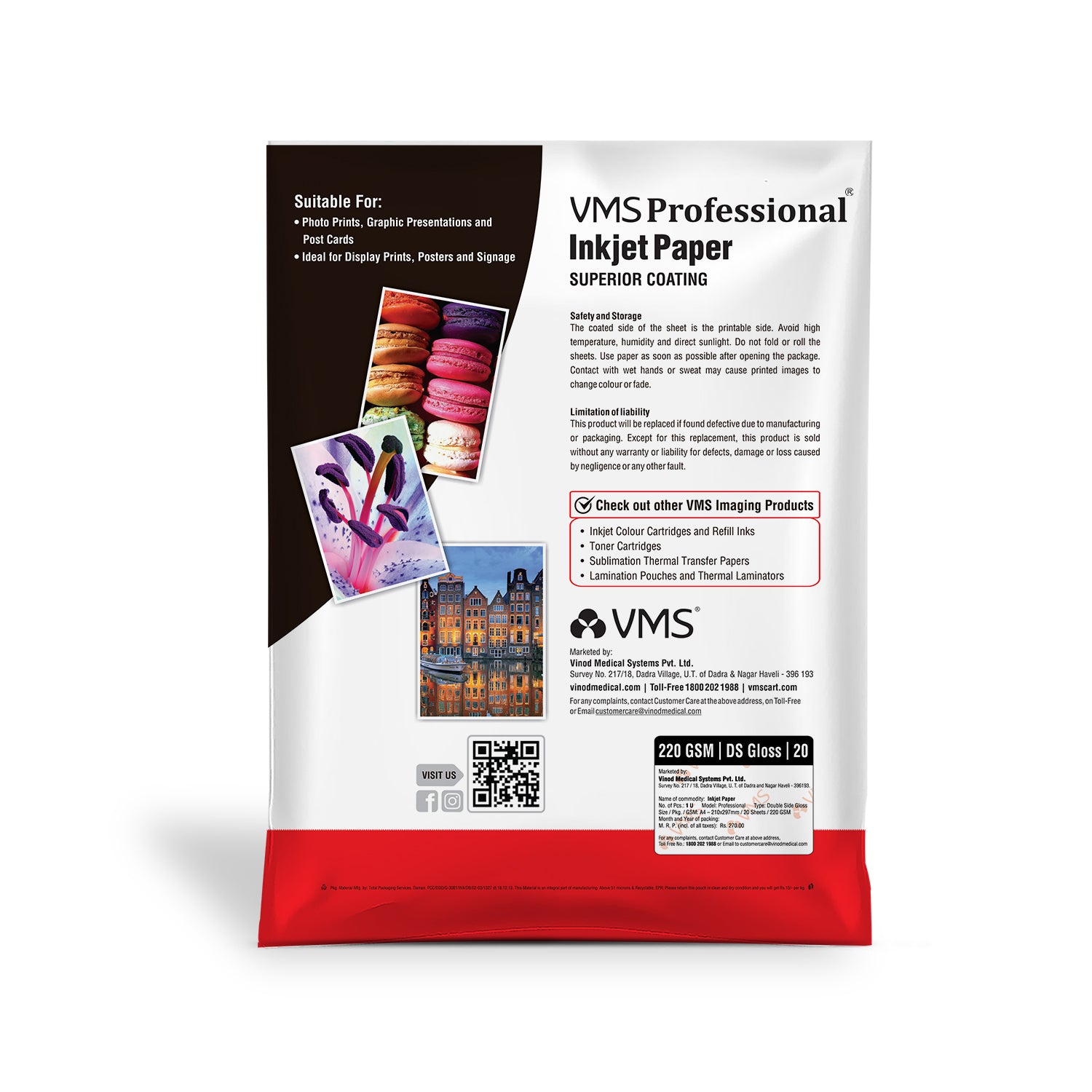 VMS Professional 220 GSM Double Sided High Gloss Photo Paper