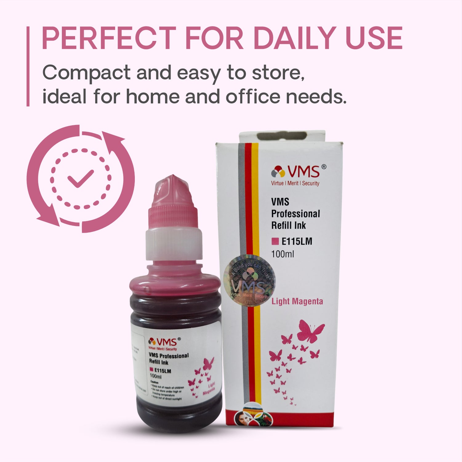 VMS Professional Light Magenta Refill Ink Perfect for Daily Use