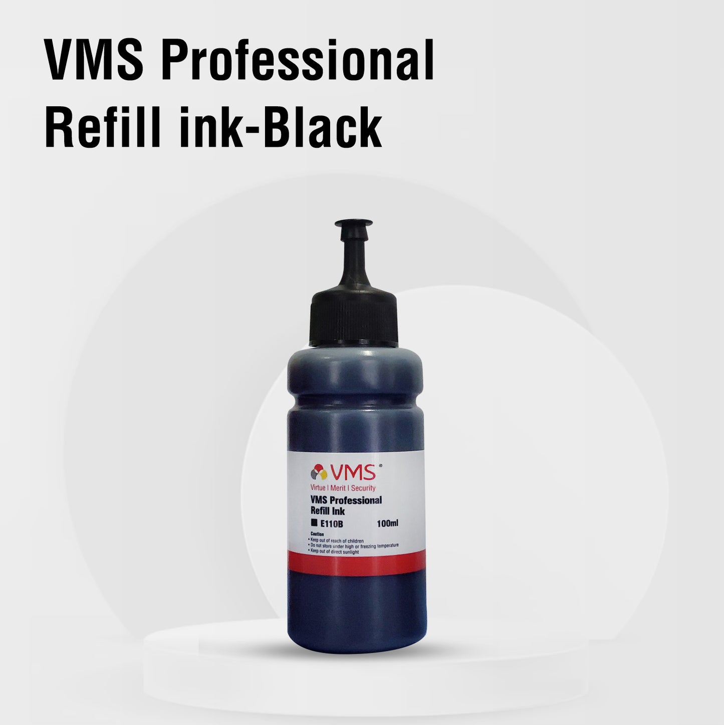 VMS Professional Black 100ml Refill Ink Eco Friendly Printing Solution 100ml Bottle