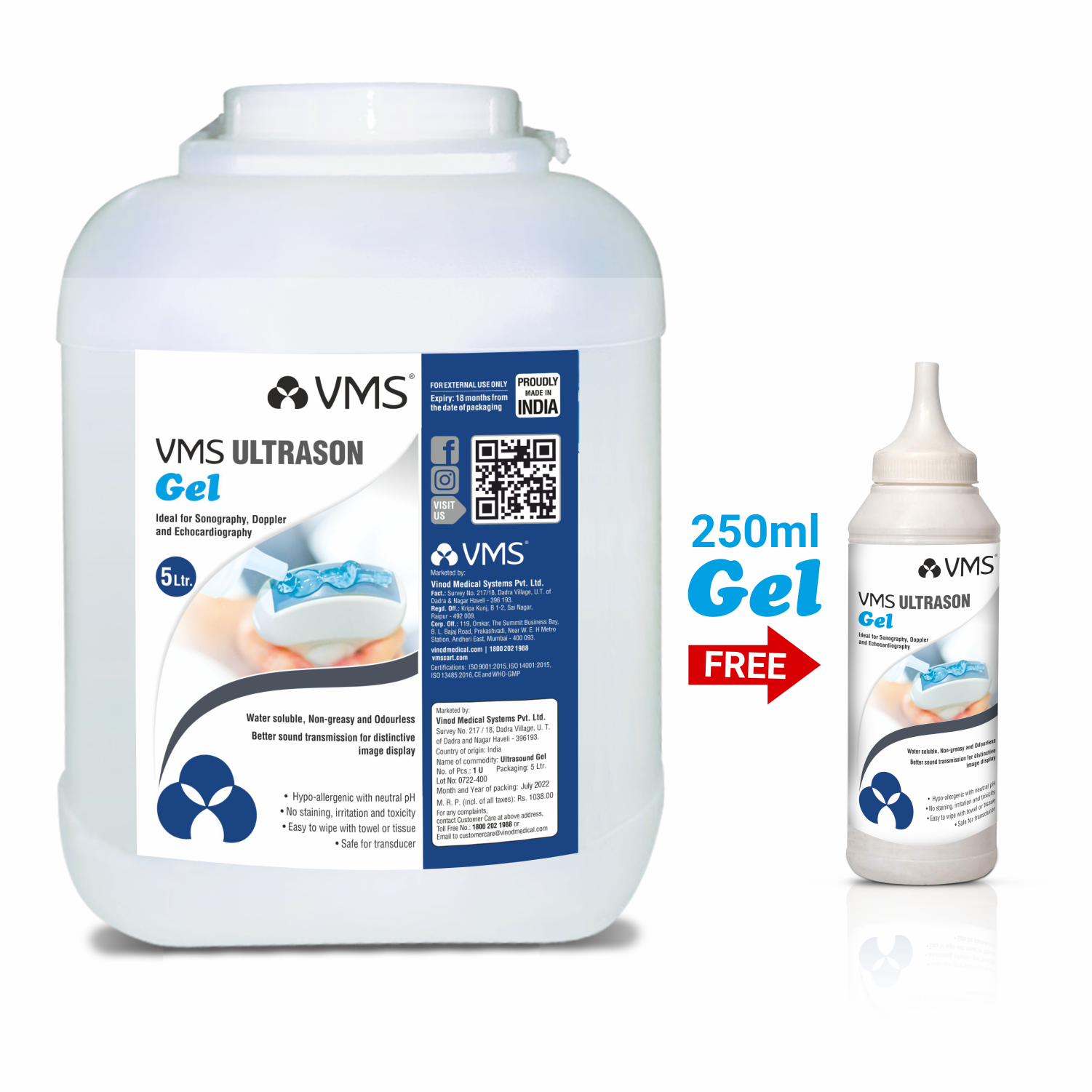 VMS Ultrasound Gel High conductivity