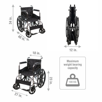 VMS Careline Foldable Manual Wheelchair - Comfort