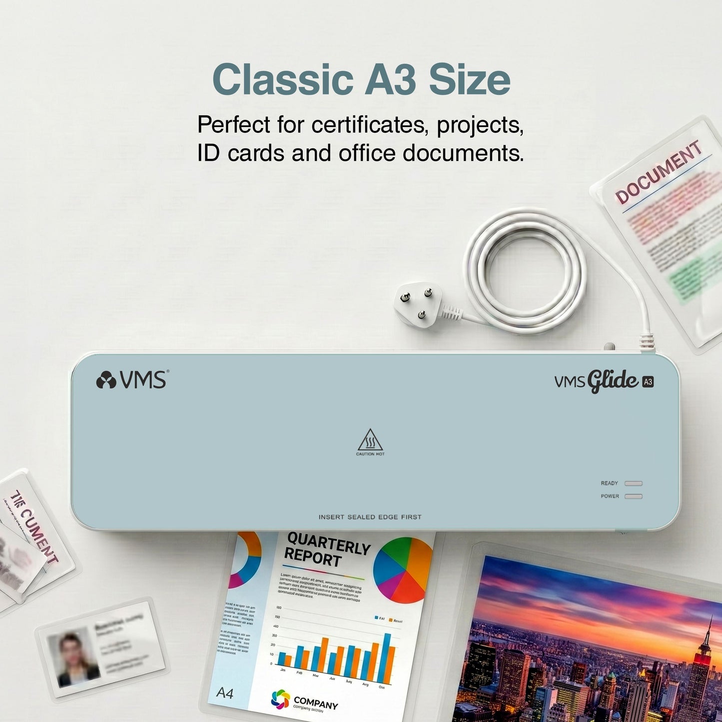 VMS Glide A3 Hot All-in-One Lamination Machine (Photos, Documents & Certificates)