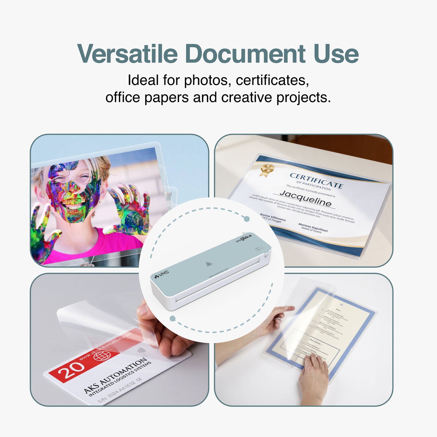 VMS Glide A3 Hot All-in-One Lamination Machine (Photos, Documents & Certificates)