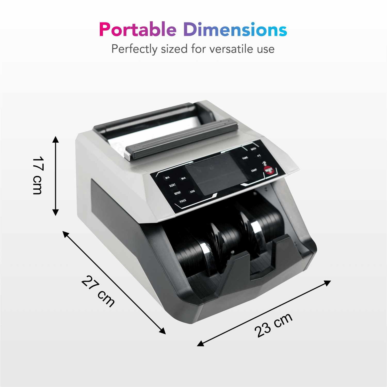 VMS Essentials Mixed Value Counter VCM03 Portable Dimension