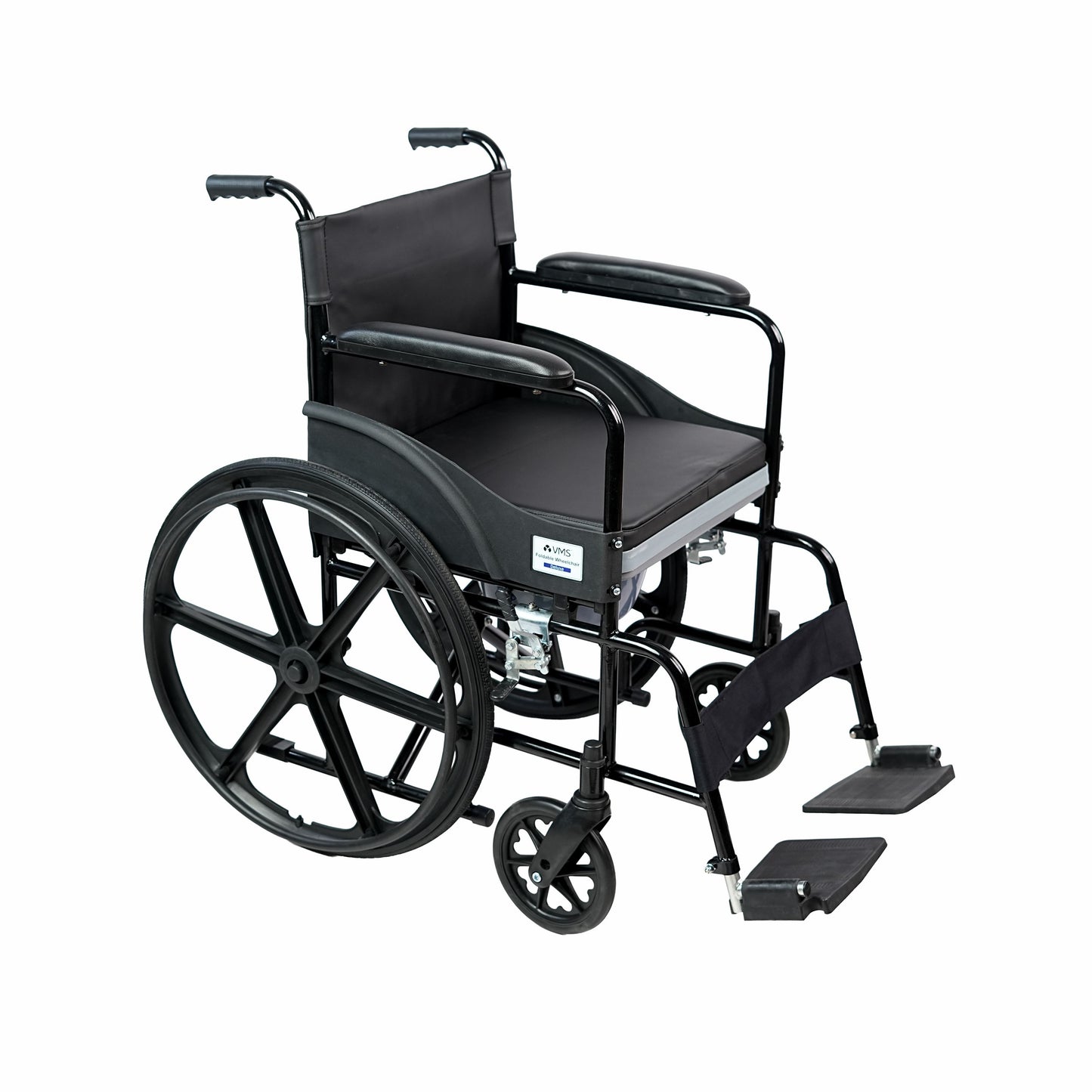 VMS Careline Foldable Commode Wheelchair DELUXE