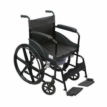 VMS Careline Foldable Commode Wheelchair DELUXE U Shaped Seat