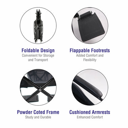 VMS Careline Foldable Commode Wheelchair DELUXE