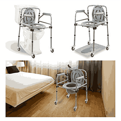 VMS Careline Foldable Commode Wheelchair STANDARD Features 