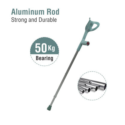 VMS Careline Elbow Crutch Walking Cane Features - Strong and Durable 50kg Bearing