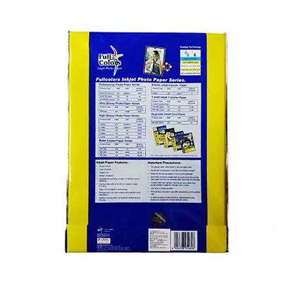 Full Colors 180GSM 4R 4x6-inch High Glossy Photo Paper - 100 Sheets Pack Back