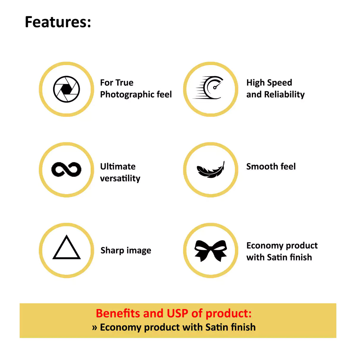 Features of Full Colors 180GSM 4R 4x6-inch High Glossy Photo Paper - 100 Sheets