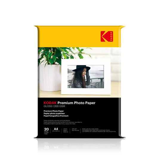 Kodak Premium 200 GSM A4 Gloss Photo Paper 20 Sheets Pack Front