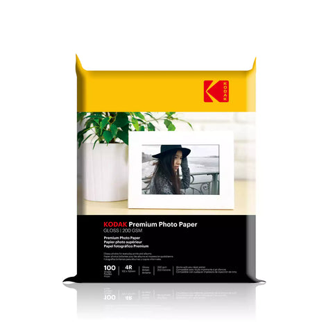 Kodak Premium 200 GSM 4R (4x6) Gloss Photo Paper - 100 sheets