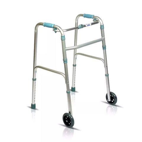 VMS Careline Foldable Walker with Wheels - MOBILE