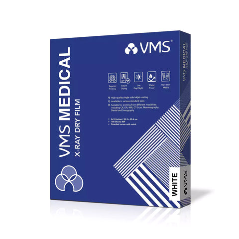 VMS Medical 8x10 X-Ray Dry Film - White Sensitive