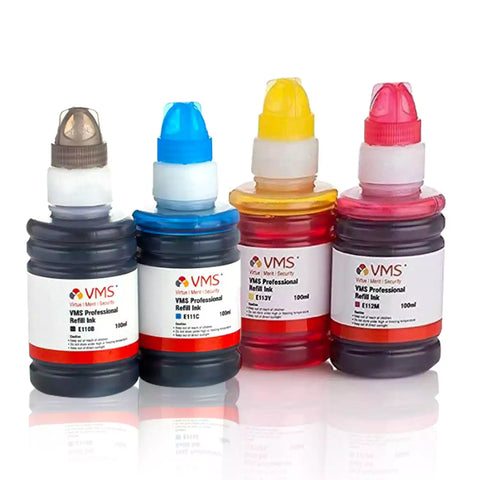 VMS Professional 100ml Refill Ink for All Inkjet Printers - Pack of 4