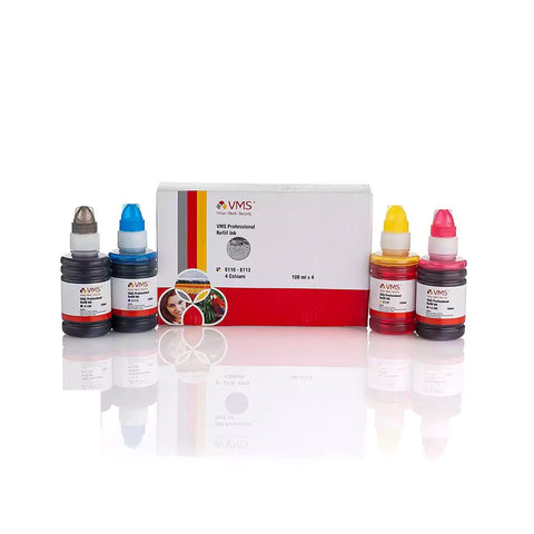 VMS Professional 100ml Refill Ink for Brother Inkjet Printers - Pack of 4