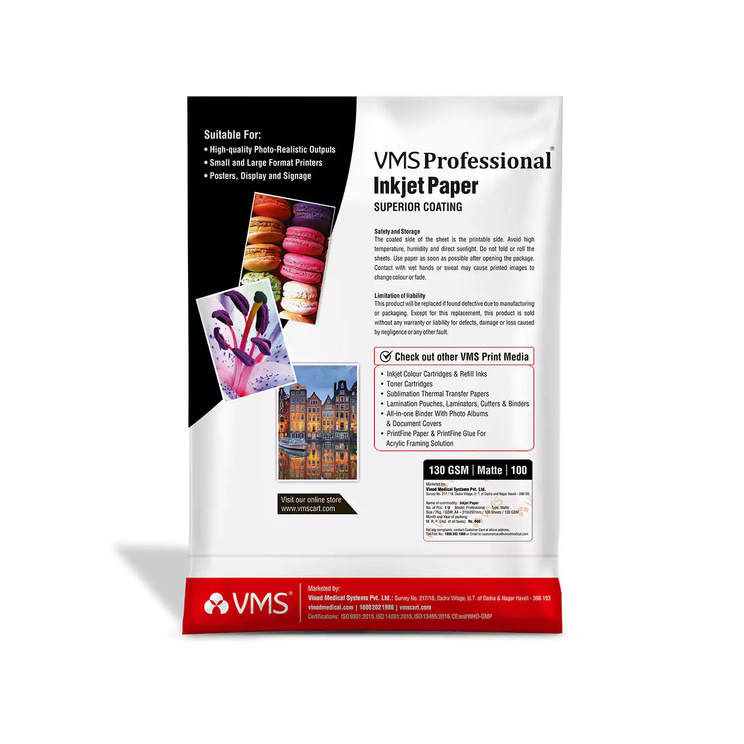 Unlock Creativity with VMS Professional 130 GSM A4 Matte Photo Paper - 100  Sheets