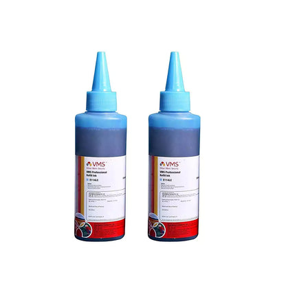 VMS Professional Light Cyan 100ml Refill Ink Pack of 2 Bottle 