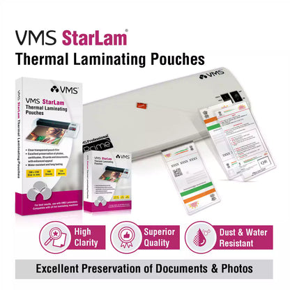 Features of VMS StarLam Laminating Pouch-100x230mm-125Mic-100 Sheets