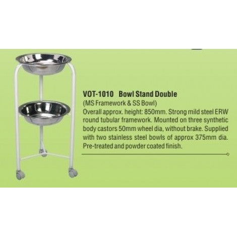 VMS Careline Double Bowl Stand - VOT 1010 Features